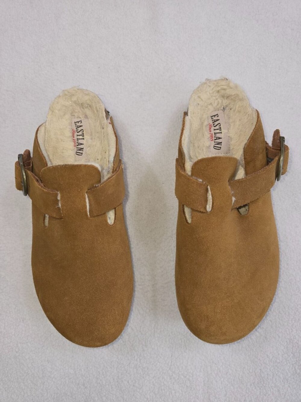 Eastland Womens Gina-Lined Clogs Size 6M Tan Suede Slip-On - Picture 3 of 7